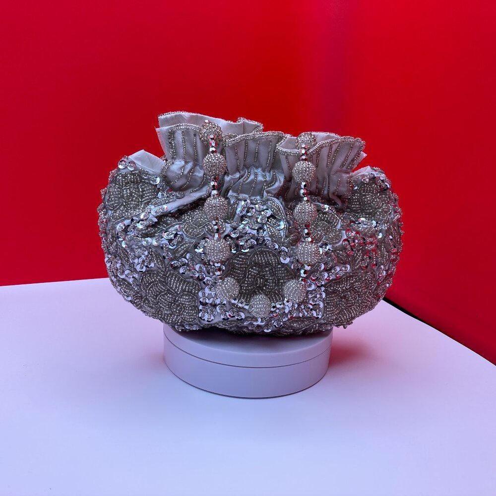 Brand new Beaded Sequin Evening Clutch Bag, Bridal Wedding Purse, 9.25"W,7.5"H